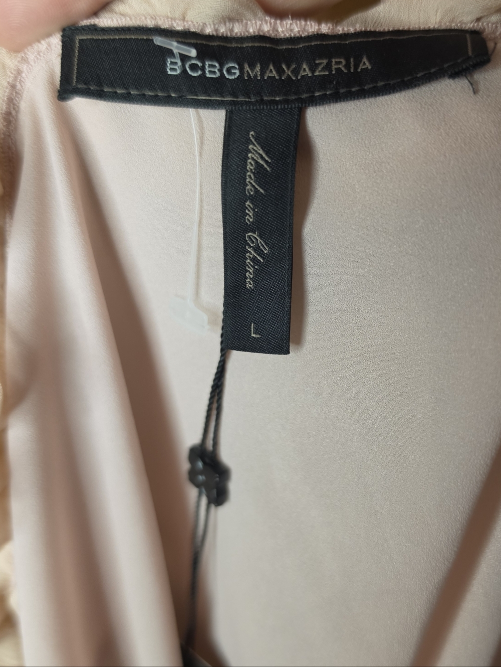 NWT BCBGMaxAzria Caden Tearose Ruffle-Trim Cold Shoulder Silk Dress Large - Picture 7 of 8